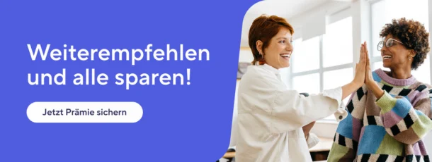 Kunden werben Kunden Banner mit Link