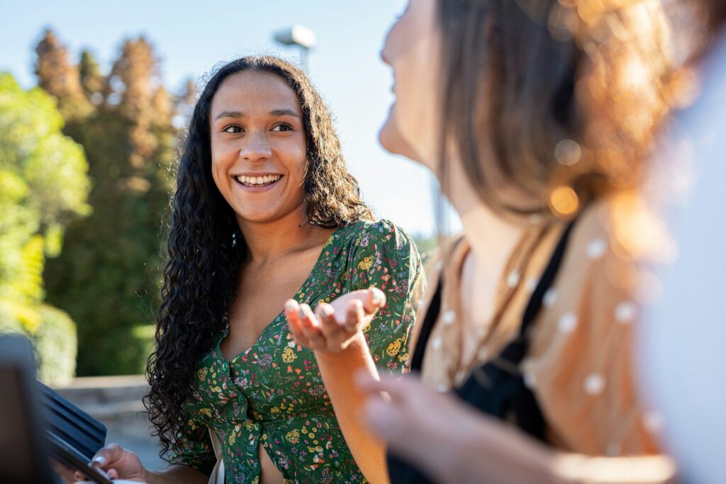 Draußen Frau Laptop