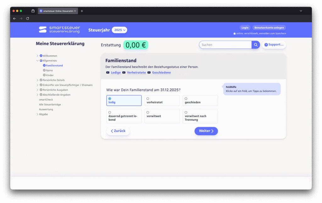 Steuererklärung 2025 von smartsteuer