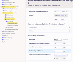 Screenshot eines Beispiels