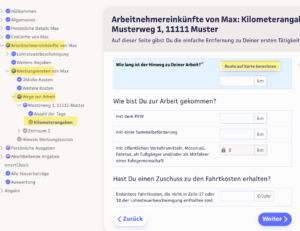Screenshot eines Beispiels