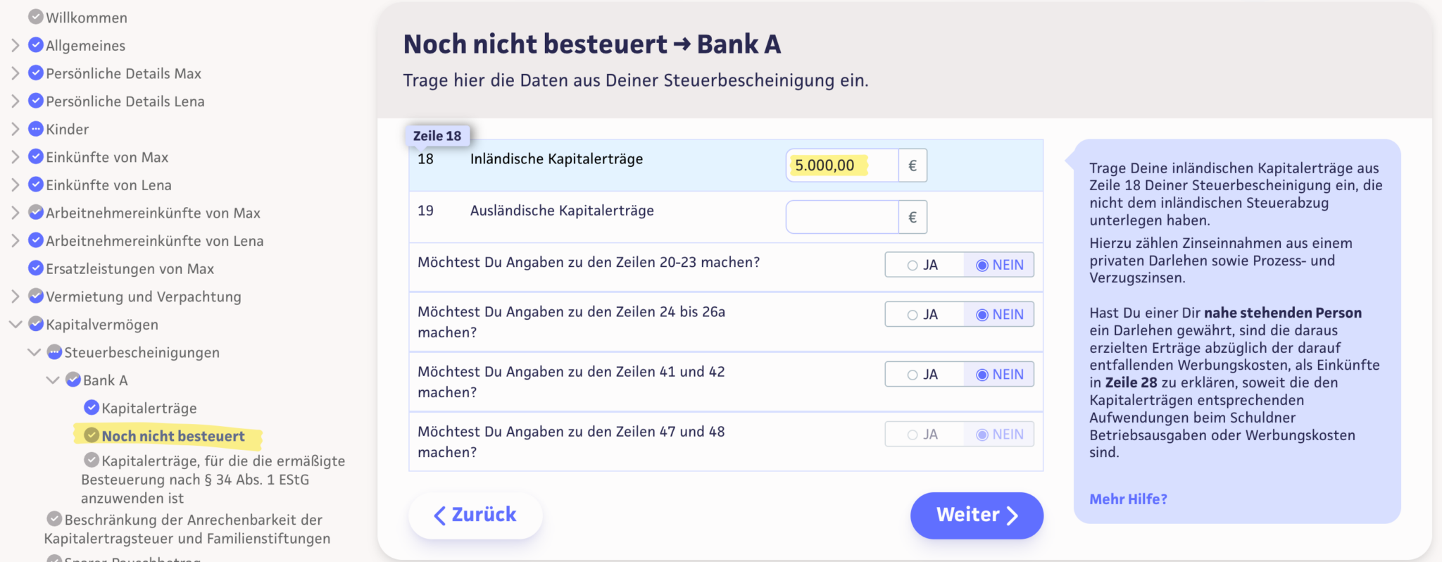 Wo Trage Ich Sterbegeld In Der Einkommensteuererklärung Ein Wo trage ich private Zinseinkünfte und Steuererstattungszinsen ein?