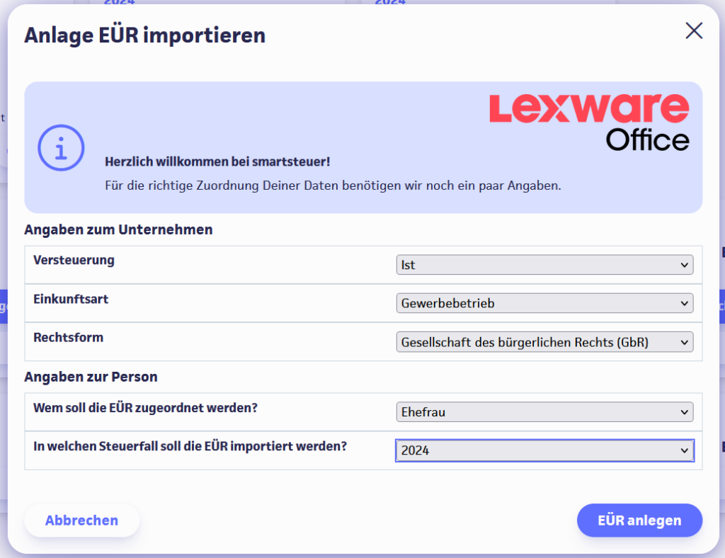 Wie funktioniert der Import der Daten aus Lexware Office zu smartsteuer ...