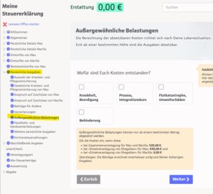 FAQ Außergew. Belastungen