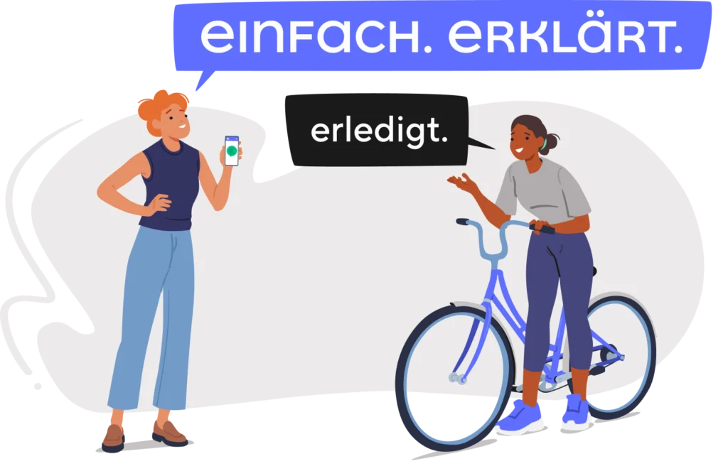 Illustration Mensch stehend, Mensch auf Fahrrad