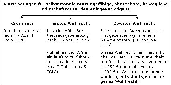 Aufwendungen zwischen 250 EUR und 800 EUR